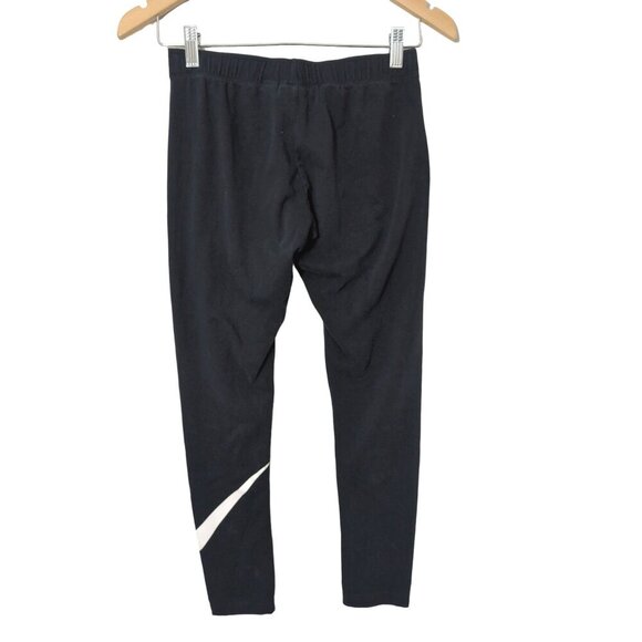 Nike Leg A See Swoosh‎ Legging Womens M Black Logo Athletic Activewear Gym - Picture 2 of 7